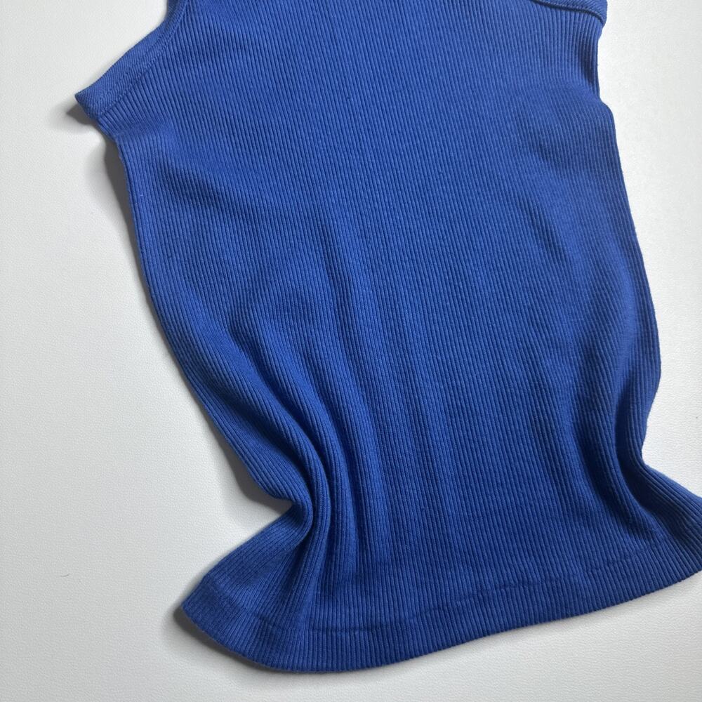 VTG Savage Sport Blue Ribbed Racerback Athletic Tank Top Large USA Made 90's - Picture 5 of 8